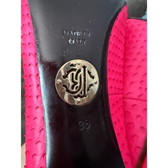 Roberto CAVALLI Bright Pink Scaled Stiletto Pump Heels Sz. 38 - Picture 3 of 7